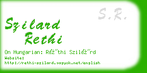 szilard rethi business card